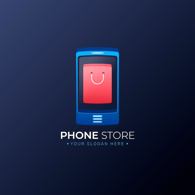 Gradient mobile store logo template