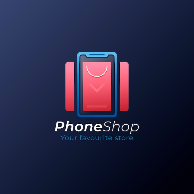 Gradient mobile store logo template