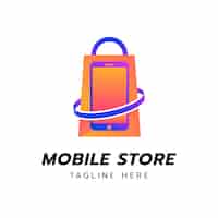 Free vector gradient  mobile store logo