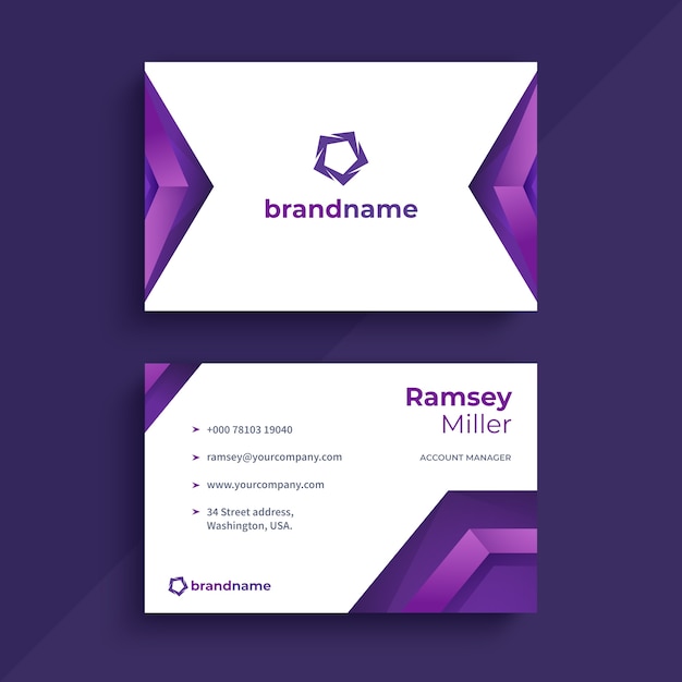 Free vector gradient modern business card template