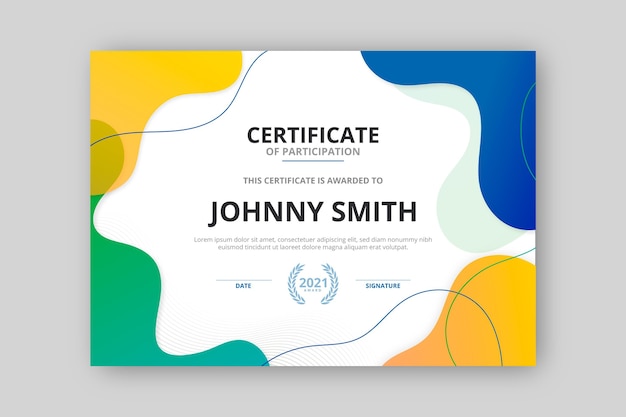 Gradient modern certificate template