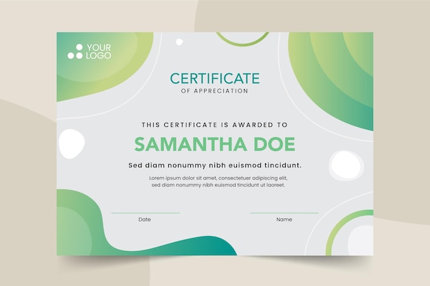 Gradient modern certificate template