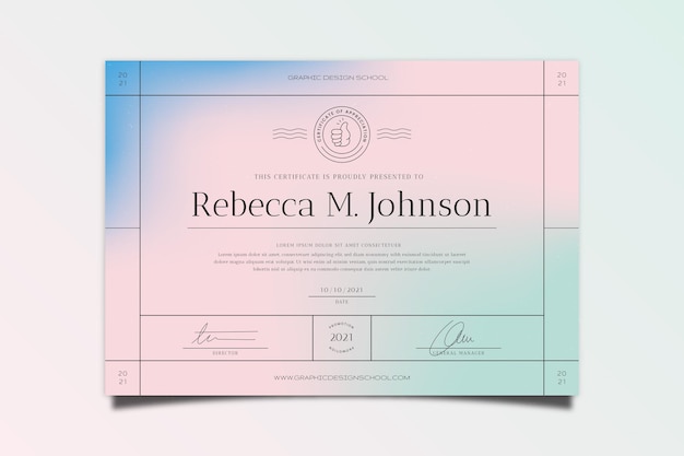 Gradient modern certificate template