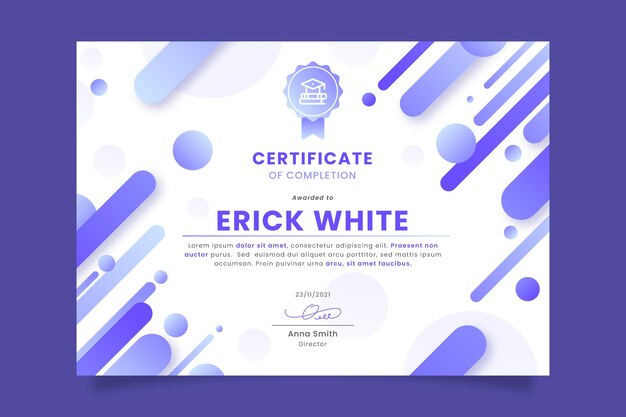 Gradient modern certificate template