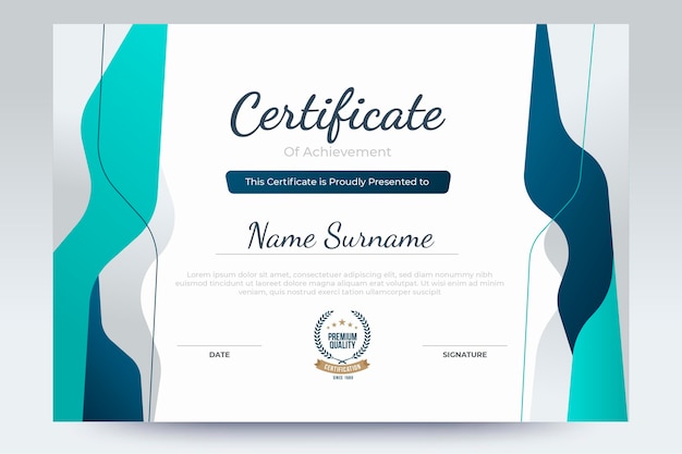 Gradient modern certificate template