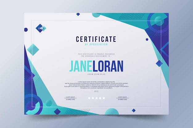 Gradient modern certificate template