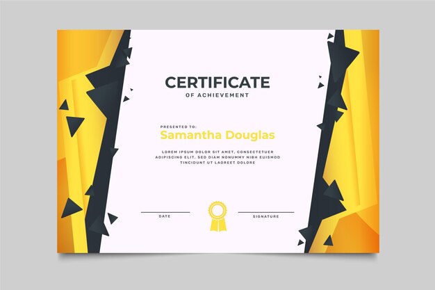 Gradient modern certificate template