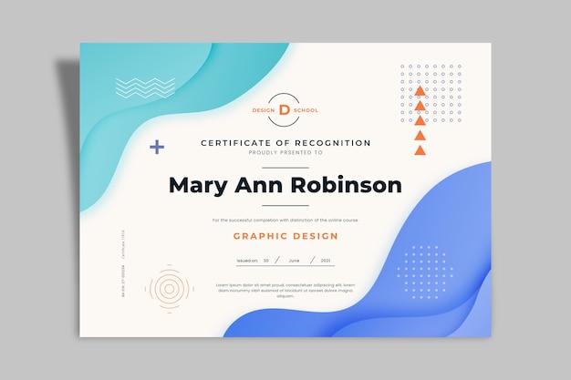 Gradient modern certificate template