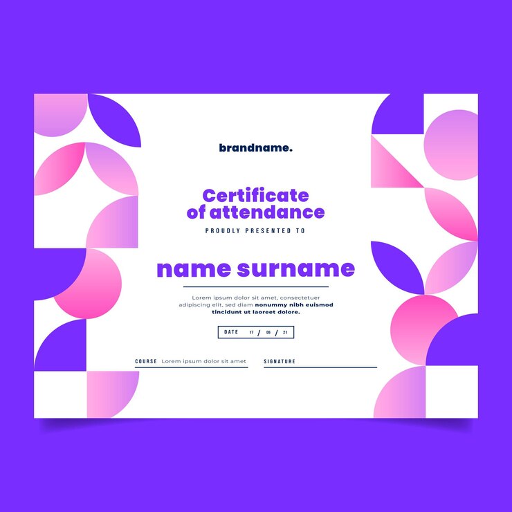 Free Vector gradient modern certificate template