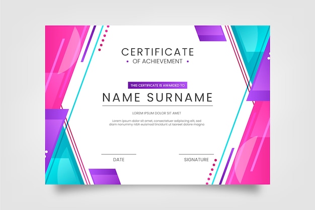 Gradient modern certificate