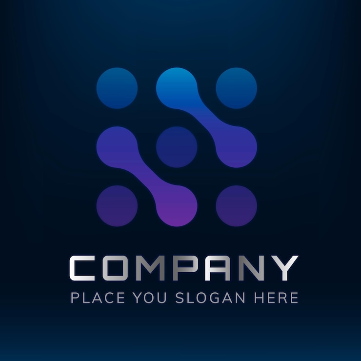 Free Vector gradient molecular editable slogan  icon design