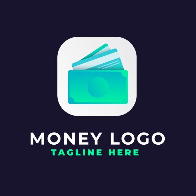 グラデーションのお金のロゴデザイン
