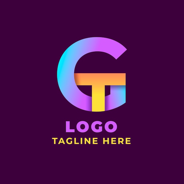 Gradient monogram gt logo template