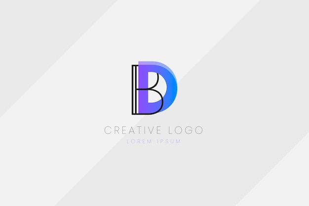 Free vector gradient monogram logo