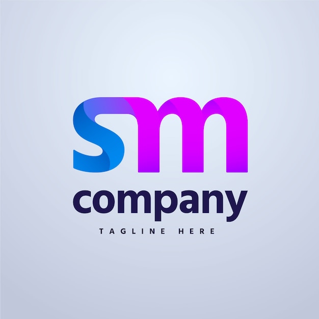 gradient monogram logo