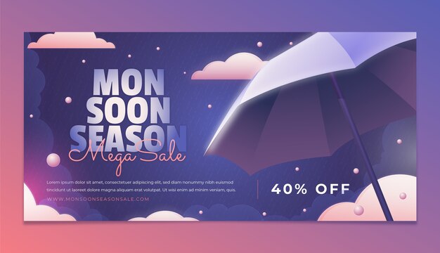 Gradient monsoon season sale banner