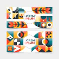 Free vector gradient mosaic banners set