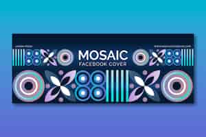Free vector gradient mosaic facebook cover