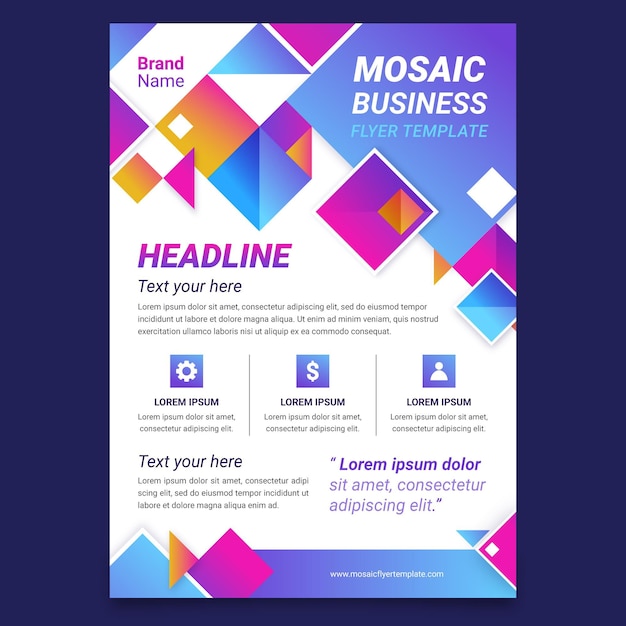 Free vector gradient mosaic flyer template