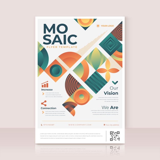 Free vector gradient mosaic flyer