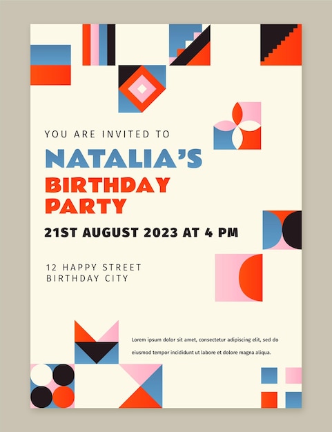 Gradient mosaic invitation template