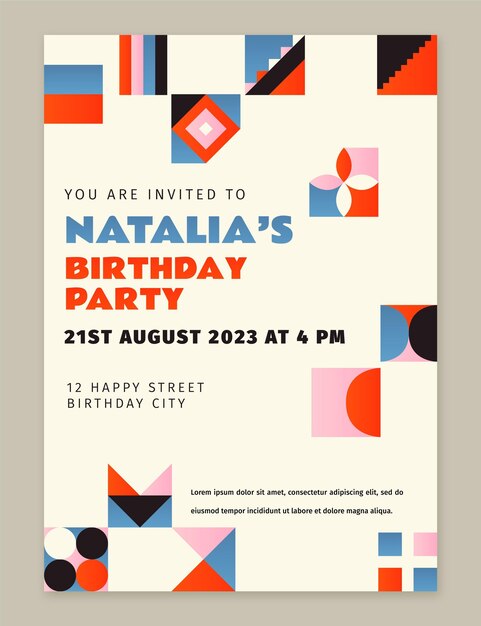 Gradient mosaic invitation template