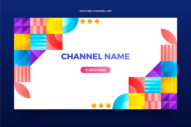 Gradient mosaic youtube channel art template