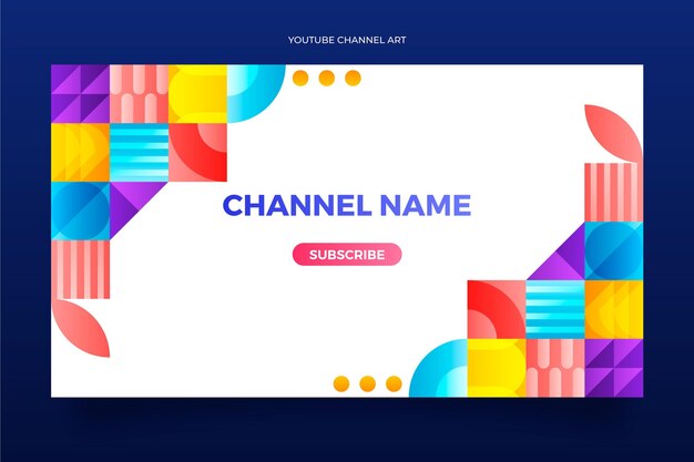 그라데이션 모자이크 youtube 채널 아트 템플릿