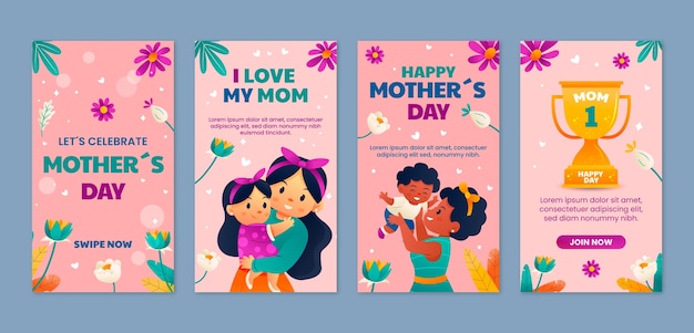 Gradient mother's day instagram stories collection