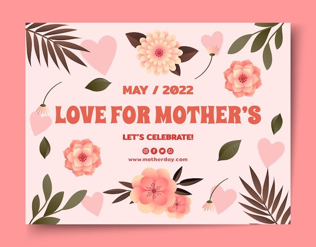 Free vector gradient mother's day photocall template