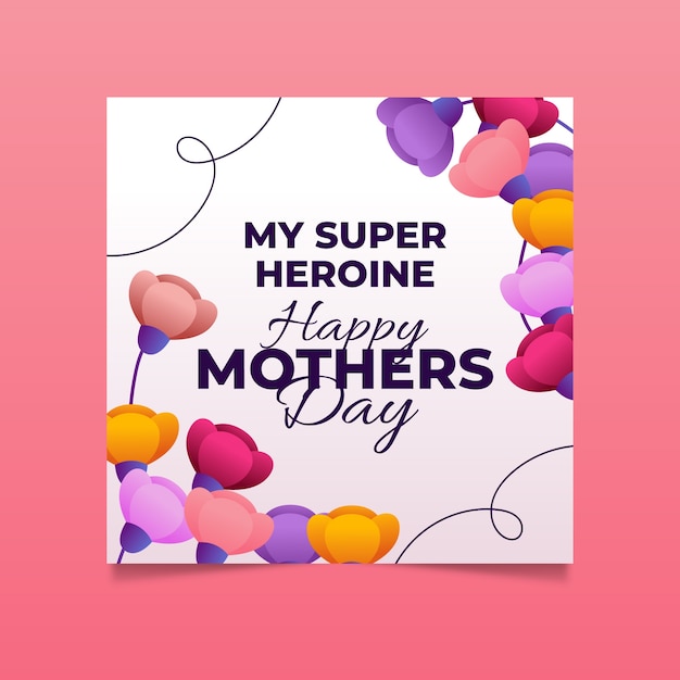 Free vector gradient mothers day greeting card template