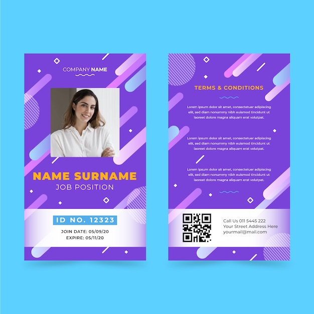 Gradient motion identity card template