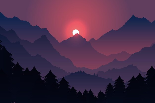 Gradient mountain landscape