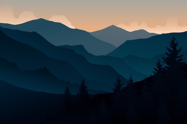 Gradient mountain landscape