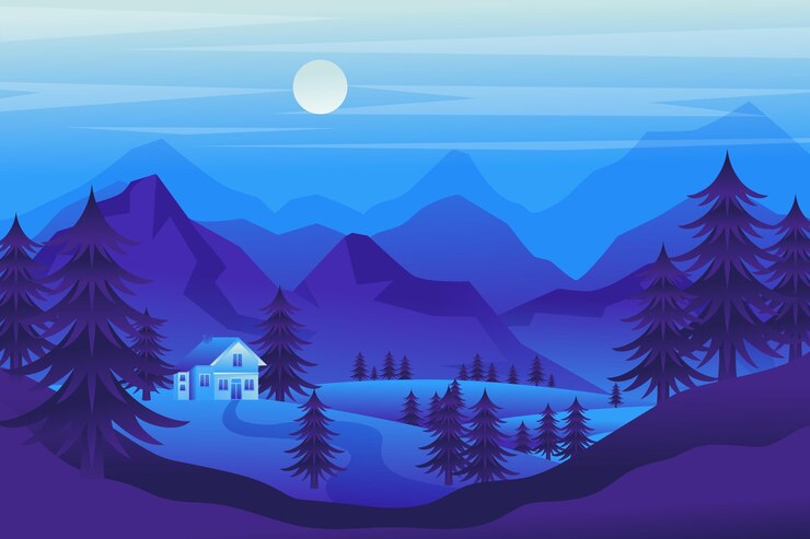 Free Vector gradient mountain landscape