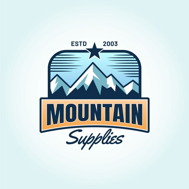 Gradient mountain logo design