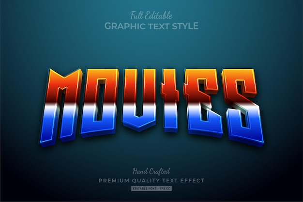 Gradient movies editable text effect font style
