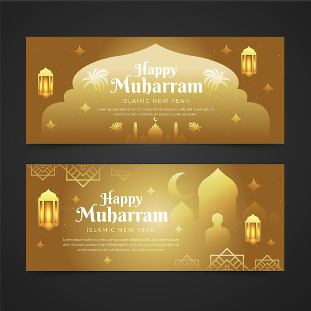 Set di banner muharram sfumati