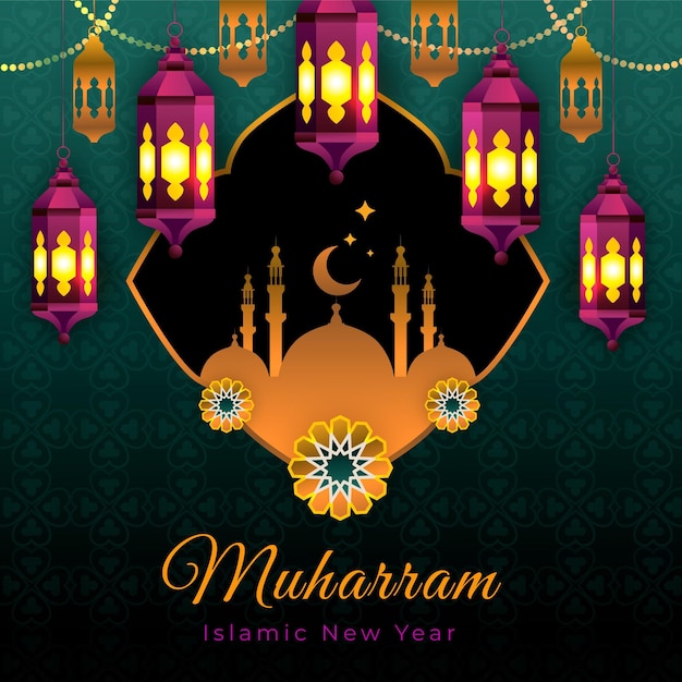 Free vector gradient muharram illustration