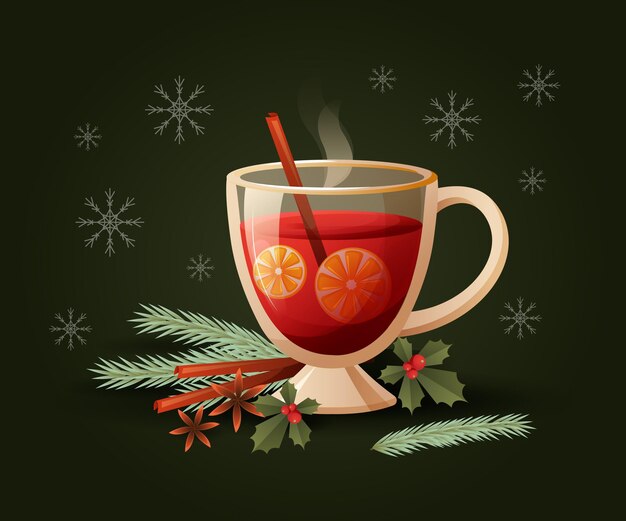 Gradient mulled wine illustration