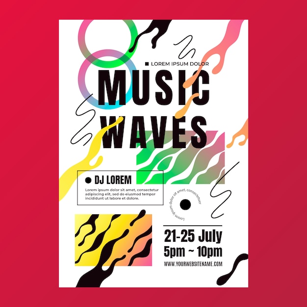 Gradient music event poster template