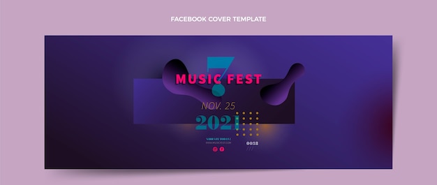 Vettore gratuito copertina facebook del festival musicale sfumato