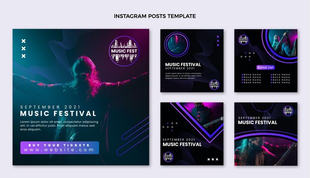 Gradient music festival instagram posts
