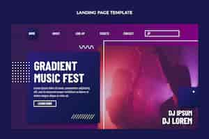 Free vector gradient music festival landing page