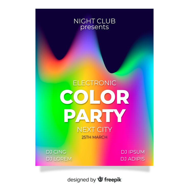 Free Vector gradient music festival poster template