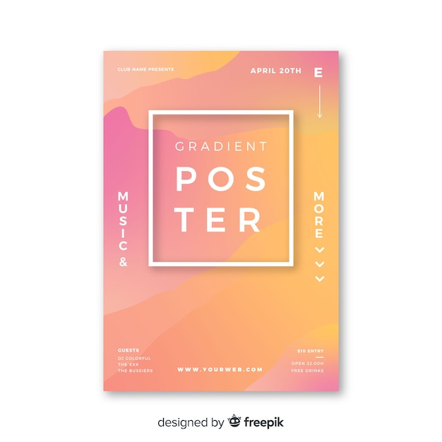 Gradient music festival poster template