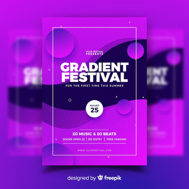 Gradient music festival poster template