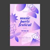 Free vector gradient music festival print template