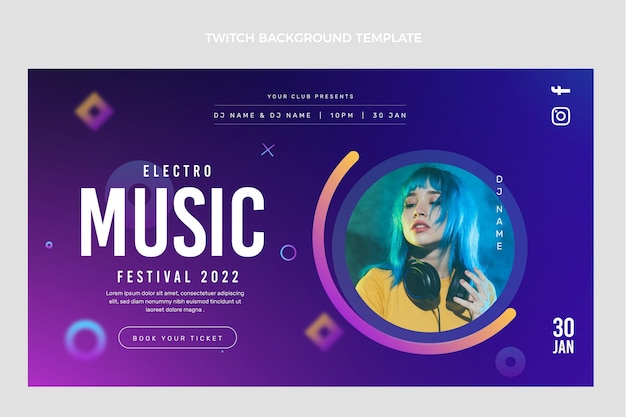 Gradient music festival twitch background