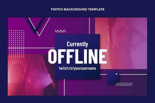 Free vector gradient music festival twitch background